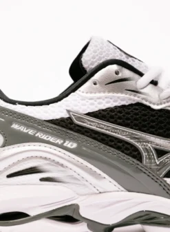 Mizuno Wave Rider 10 White Silver Black -Grail Shop image 1190