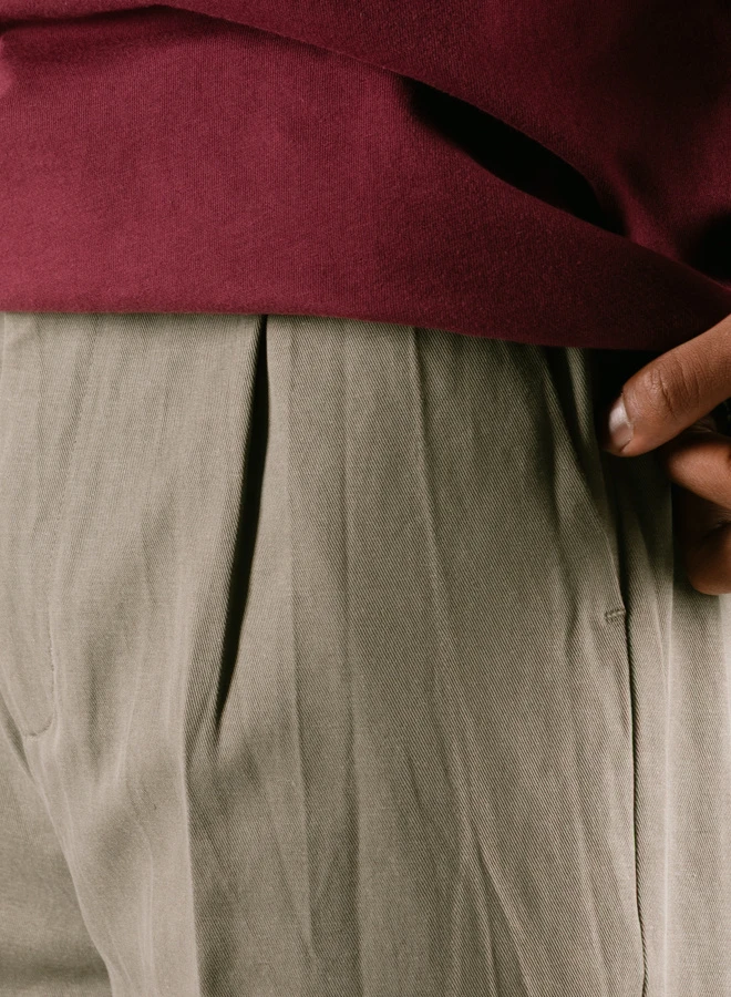 Regular Pleated Chino’s Smokey Olive 5 Regular Pleated Chino’s Smokey Olive - Image 5