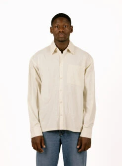 Textured Boxy Shirt Off-White