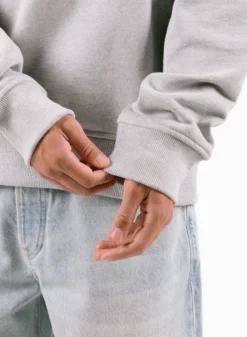 Script Logo Crewneck Heather Grey -Grail Shop image 1554