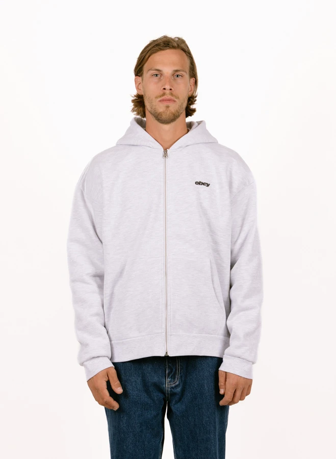 OBEY Gaze ZIP Hood Ash Grey 2 OBEY Gaze ZIP Hood Ash Grey - Image 2