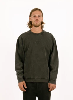 Filling Pieces Sweatshirt Boxy Embroidered Vintage Black