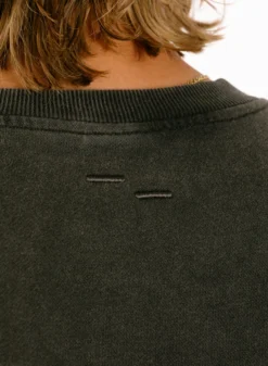 Filling Pieces Sweatshirt Boxy Embroidered Vintage Black -Grail Shop image 1595