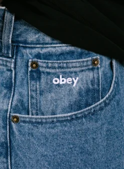 OBEY Bigwig Baggy Denim Light Indigo -Grail Shop image 1659