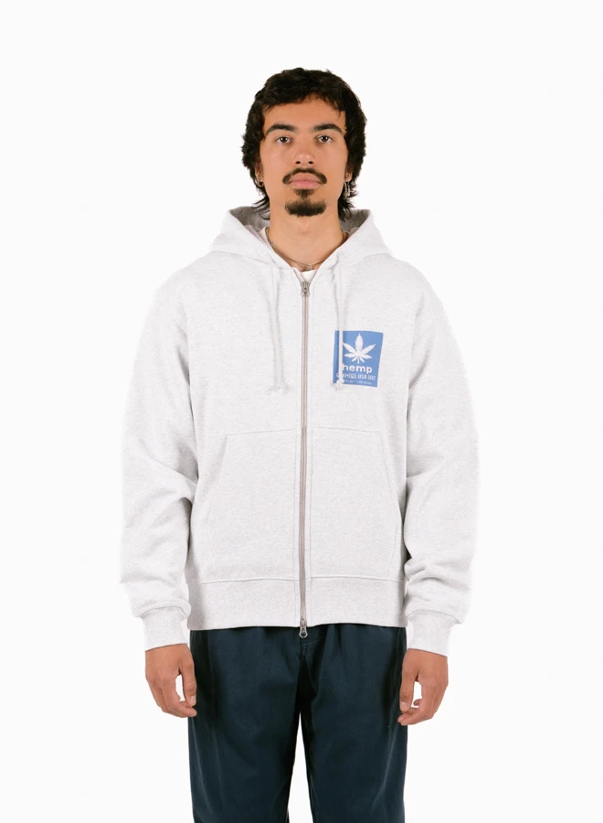 Gramicci Hemp Zip Hooded Sweatshirt Heather Ash 3 Gramicci Hemp Zip Hooded Sweatshirt Heather Ash - Image 3