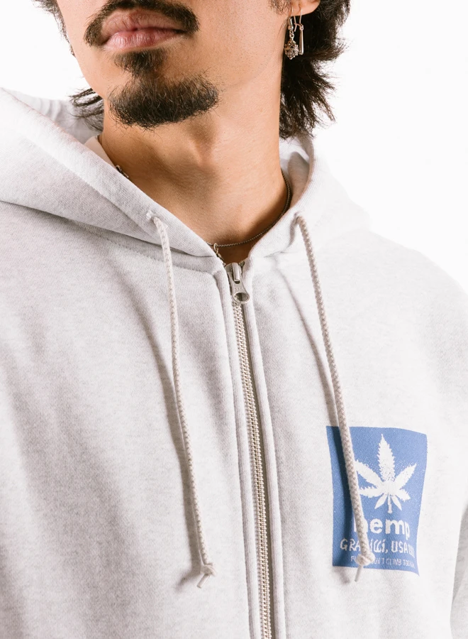 Gramicci Hemp Zip Hooded Sweatshirt Heather Ash 6 Gramicci Hemp Zip Hooded Sweatshirt Heather Ash - Image 6