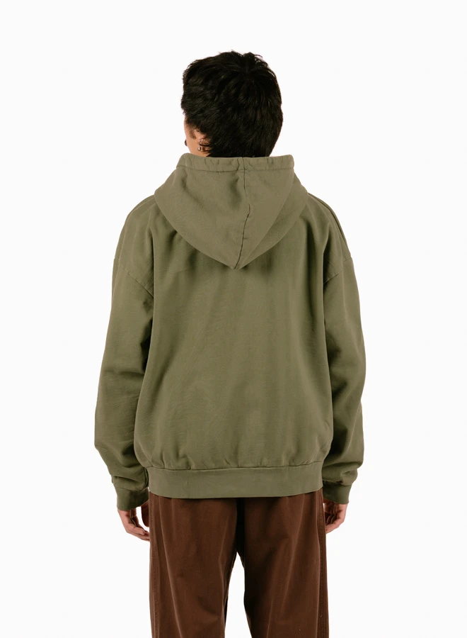 OBEY Lowercase Pigment Zip Hood Pigment Deep Lichen Green 4 OBEY Lowercase Pigment Zip Hood Pigment Deep Lichen Green - Image 4
