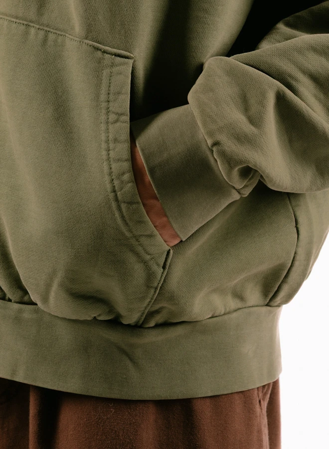 OBEY Lowercase Pigment Zip Hood Pigment Deep Lichen Green 7 OBEY Lowercase Pigment Zip Hood Pigment Deep Lichen Green - Image 7