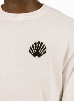 Knitted Logo Longsleeve Ecru / Black -Grail Shop image 1733