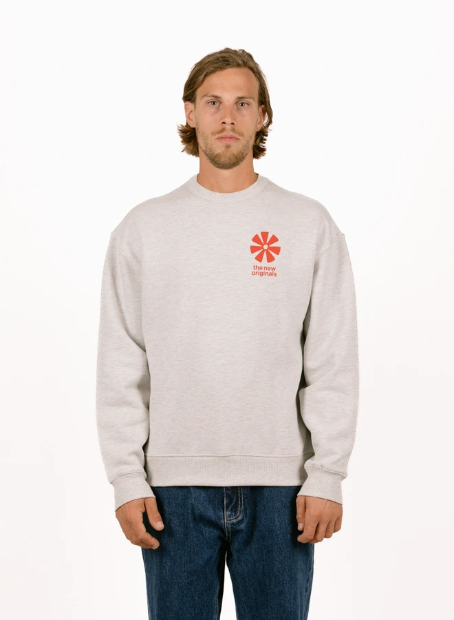 Adinkra Crewneck Light Grey Melange 2 Adinkra Crewneck Light Grey Melange - Image 2