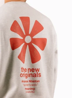 Adinkra Crewneck Light Grey Melange 9 Adinkra Crewneck Light Grey Melange -Grail Shop image 1756