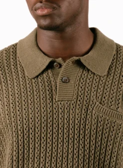 OBEY Duane Polo Sweater Tea Leaf -Grail Shop image 1766