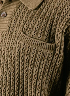 OBEY Duane Polo Sweater Tea Leaf -Grail Shop image 1767