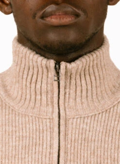 Signature Knitted Zip Mock Hemp -Grail Shop image 1798