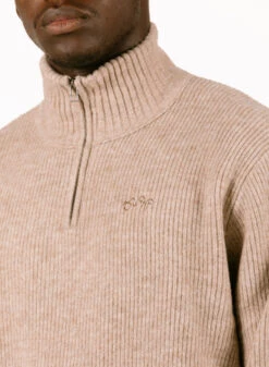 Signature Knitted Zip Mock Hemp -Grail Shop image 1799