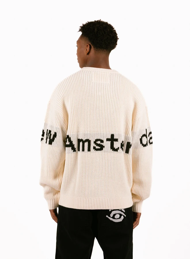 Name Crew Knit Ecru / Black