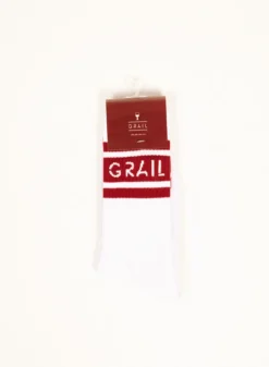 Band Logo Sock White/Bordeaux -Grail Shop image 1942
