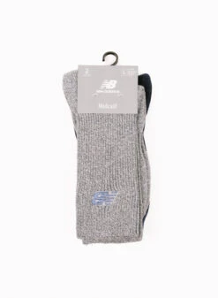 Ribbed Knit Ankle Socks 2 Pack Grey Blue